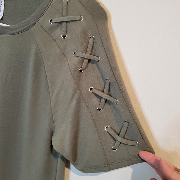 Cable and Gauge Pale Olive Dress- Medium - Picture 3 of 10